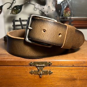Vintage Brown Cowboy Genuine Real Leather Netherland Made Belt